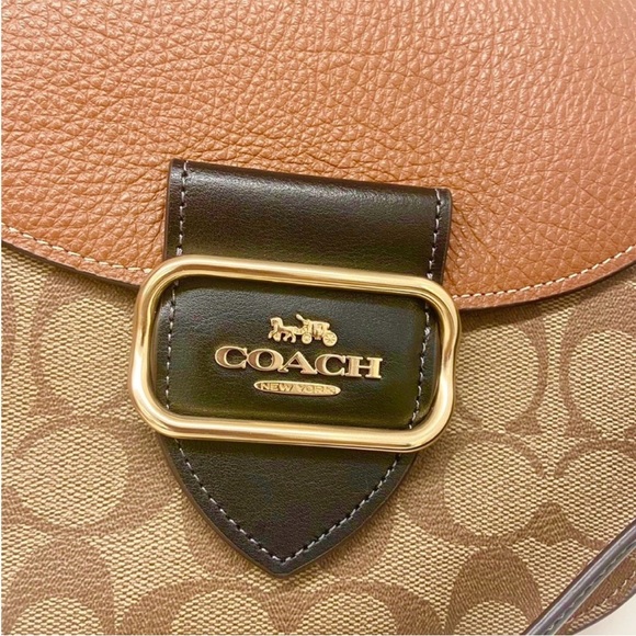 Coach Morgan Saddle Bag In Colorblock Signature Canvas CE565 - Picture 9 of 12